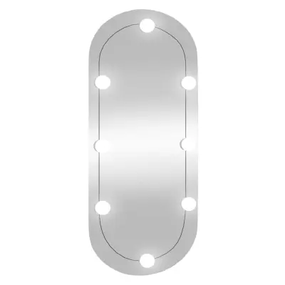 Stensko Ogledalo - Zrcalo - Kozmetično ogledalo z LED lučkami 35x80 cm stekleno ovalno