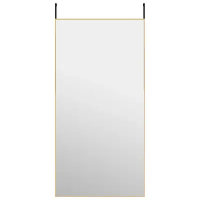Ogledalo - Zrcalo - Kozmetično ogledalo za vrata zlato 50x100 cm steklo in aluminij