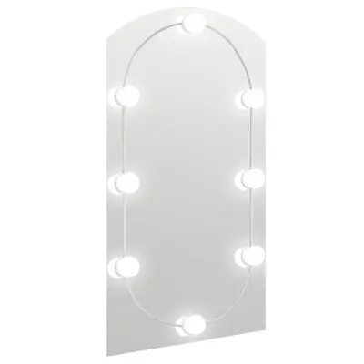 Ogledalo - Zrcalo - Kozmetično ogledalo z LED lučkami 90x45 cm stekleno z lokom