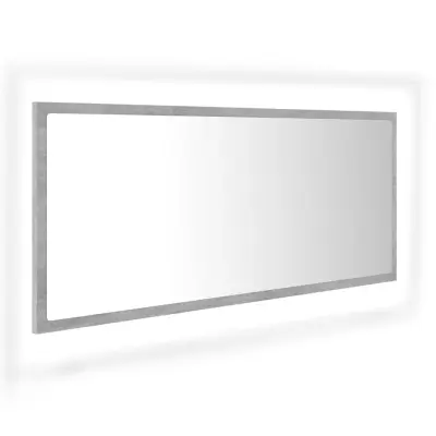 LED kopalniško Ogledalo - Zrcalo - Kozmetično ogledalo betonsko sivo 100x8,5x37 cm akril