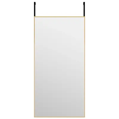Ogledalo - Zrcalo - Kozmetično ogledalo za vrata zlato 40x80 cm steklo in aluminij
