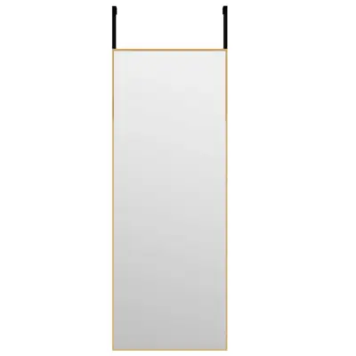 Ogledalo - Zrcalo - Kozmetično ogledalo za vrata zlato 30x80 cm steklo in aluminij
