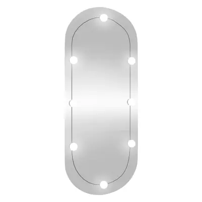 Stensko Ogledalo - Zrcalo - Kozmetično ogledalo z LED lučkami 45x100 cm stekleno ovalno
