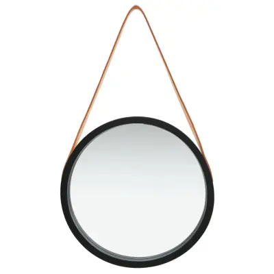 Stensko Ogledalo - Zrcalo - Kozmetično ogledalo s pasom 40 cm črno
