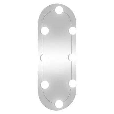 Stensko Ogledalo - Zrcalo - Kozmetično ogledalo z LED lučkami 20x50 cm stekleno ovalno