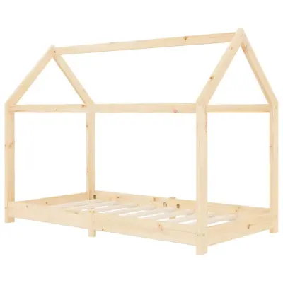 Otroška postelja - Otroški ležaj - Otroški posteljni okvir iz trdne borovine 70x140 cm