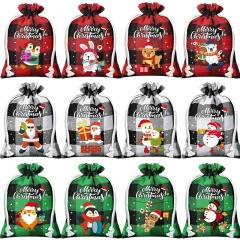 Božične darilne vrečke iz jute   12-Paket