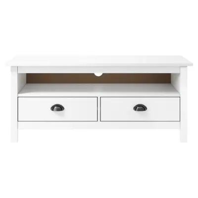 TV omarica - TV stojalo - Televizijska omarica Hill bela 110x40x47 cm trdna borovina