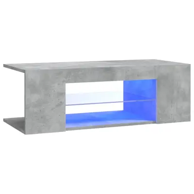 TV omarica - TV stojalo - Televizijska omarica z LED lučkami betonsko siva 90x39x30 cm