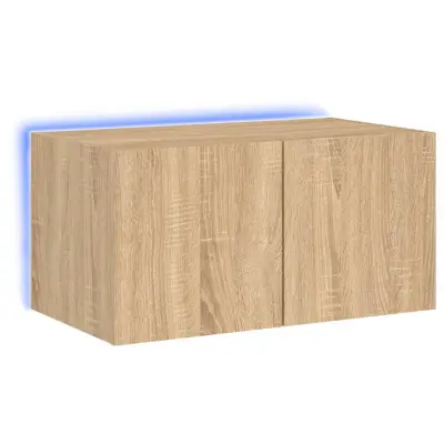 Stenska TV omarica - TV stojalo - Televizijska omarica z LED lučkami sonoma hrast 60x35x31 cm