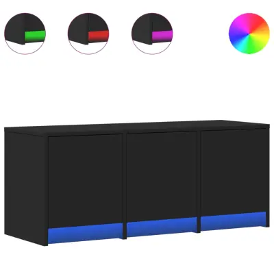 TV omarica - TV stojalo - Televizijska omarica z LED črna 97x34x40 cm inženirski les