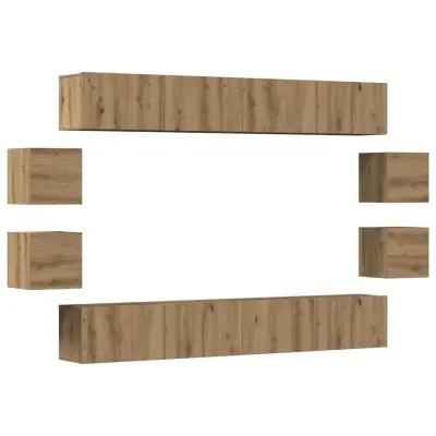 8 kosov stenske TV omarice - TV enot Artisan Oak Engineered Wood