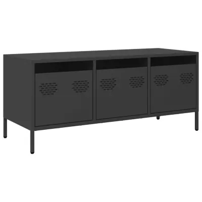TV omarica - TV enota - Televizijska omarica črna 101,5x39x43,5 cm hladno valjano jeklo