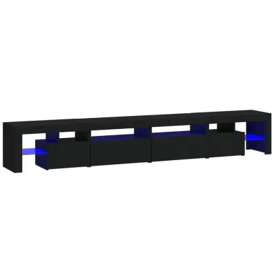TV omarica - TV stojalo - Televizijska omarica z LED lučkami črna 260x36,5x40 cm