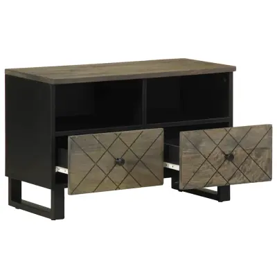 TV omarica - TV enota - Televizijska omarica črna 70x33x46 cm trden mangov les
