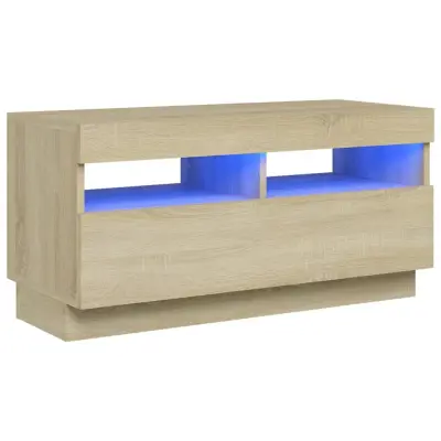 TV omarica - TV stojalo - Televizijska omarica z LED lučkami sonoma hrast 80x35x40 cm