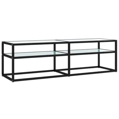 TV omarica - TV stojalo - Televizijska omarica beli marmor 140x40x40,5 cm kaljeno steklo