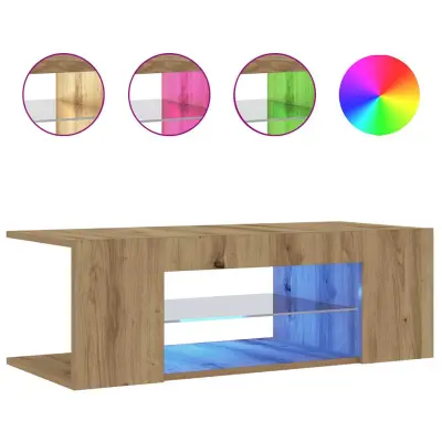 TV omarica - TV stojalo - Televizijska omarica z LED artisan hrast 90x39x30 cm inženirski les