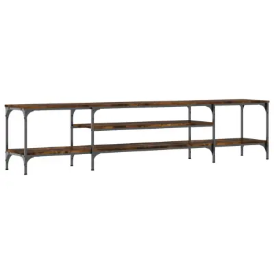 TV omarica - TV stojalo - Televizijska omarica dimljeni hrast 201x35x45 cm inženirski les in železo