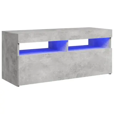 TV omarica - TV stojalo - Televizijska omarica z LED lučkami betonsko siva 90x35x40 cm