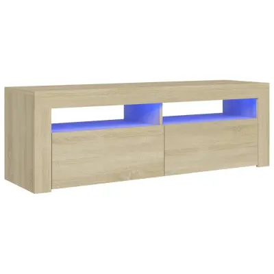 TV omarica - TV stojalo - Televizijska omarica z LED lučkami sonoma hrast 120x35x40 cm