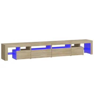 TV omarica - TV stojalo - Televizijska omarica z LED lučkami sonoma hrast 260x36,5x40 cm