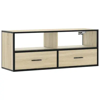 TV omarica - TV stojalo - Televizijska omarica sonoma hrast 100x31x39,5 cm inženirski les in kovina