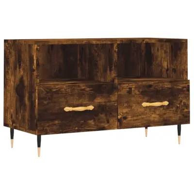 TV omarica - TV stojalo - Televizijska omarica dimljeni hrast 80x36x50 cm inženirski les