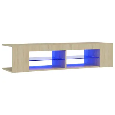 TV omarica - TV stojalo - Televizijska omarica z LED lučkami sonoma hrast 135x39x30 cm