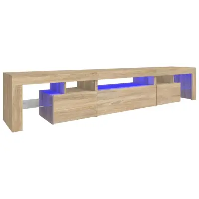 TV omarica - TV stojalo - Televizijska omarica z LED lučkami sonoma hrast 215x36,5x40 cm