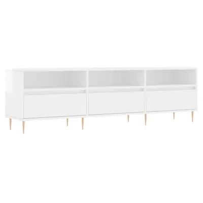 TV omarica - TV stojalo - Televizijska omarica visok sijaj bela 150x30x44,5 cm inženirski les