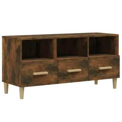 TV omarica - TV stojalo - Televizijska omarica dimljeni hrast 102x36x50 cm konstruiran les