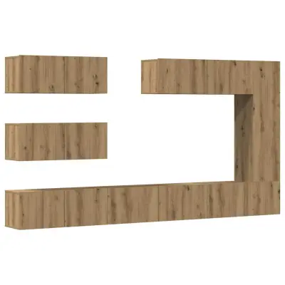 TV omarice - TV enot 7-delna stenski artisan hrast inženirski les