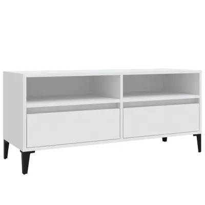 TV omarica - TV stojalo - Televizijska omarica bela 100x34,5x44,5 cm inženirski les