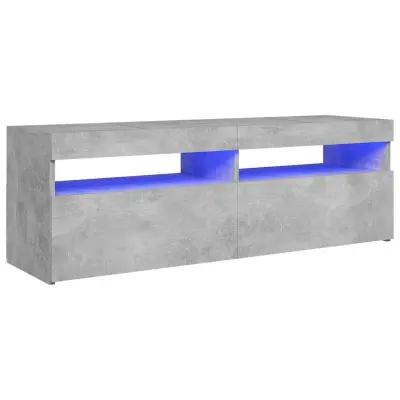 TV omarica - TV stojalo - Televizijska omarica z LED lučkami betonsko siva 120x35x40 cm
