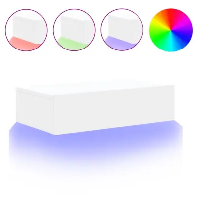 TV omarica - TV stojalo - Televizijska omarica z LED lučkami bela 60x35x15,5 cm