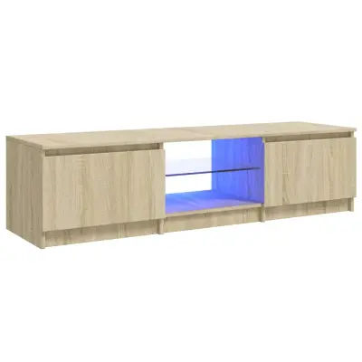 TV omarica - TV stojalo - Televizijska omarica z LED lučkami sonoma hrast 140x40x35,5 cm