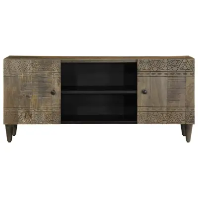 TV omarica - TV stojalo - Televizijska omarica svetlo siva 105x33,5x46 cm masivni les Mango