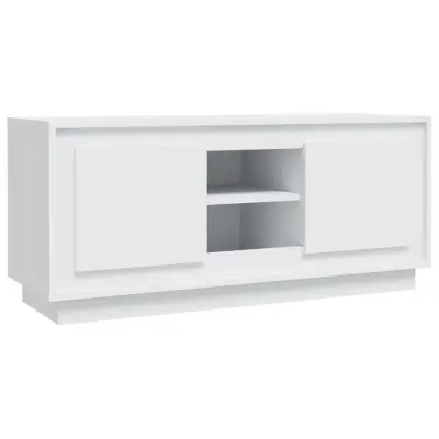 TV omarica - TV stojalo - Televizijska omarica bela 102x35x45 cm inženirski les