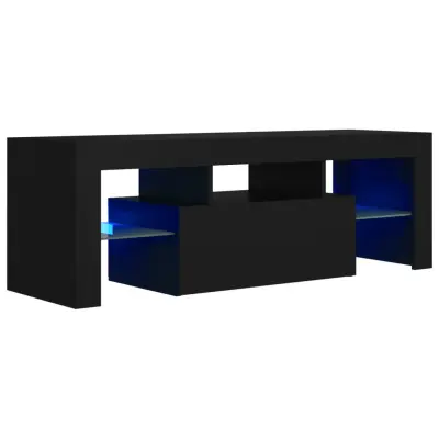 TV omarica - TV stojalo - Televizijska omarica z LED lučkami črna 120x35x40 cm