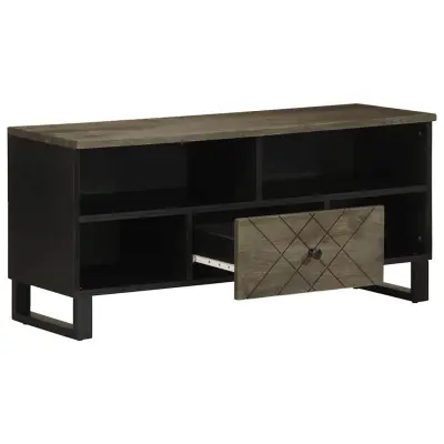 TV omarica - TV enota - Televizijska omarica črna 100x33x46 cm trden mangov les