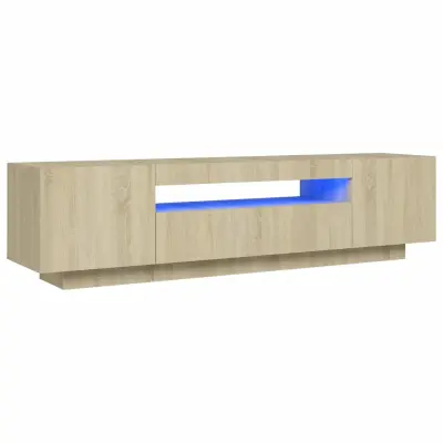 TV omarica - TV stojalo - Televizijska omarica z LED lučkami sonoma hrast 160x35x40 cm