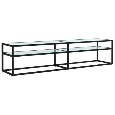 TV omarica - TV stojalo - Televizijska omarica beli marmor 180x40x40,5 cm kaljeno steklo