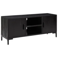 TV omarica - TV enota - Televizijska omarica črna 110x35x48 cm trdna borovina