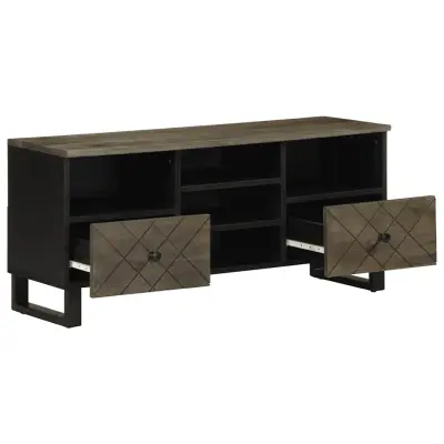 TV omarica - TV enota - Televizijska omarica črna 100x33x46 cm trden mangov les