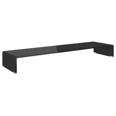 Stojalo za TV / ekran - TV stojalo - Stojalo za ekran stekleno črno 110x30x13 cm