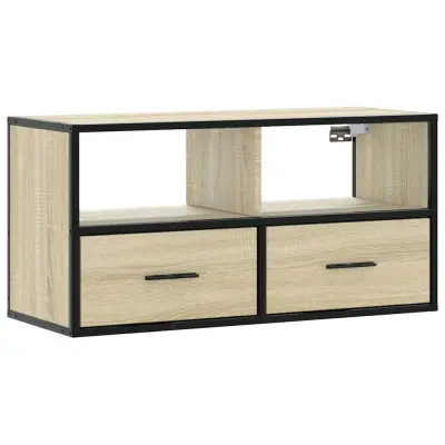 TV omarica - TV stojalo - Televizijska omarica sonoma hrast 80x31x39,5 cm inženirski les in kovina