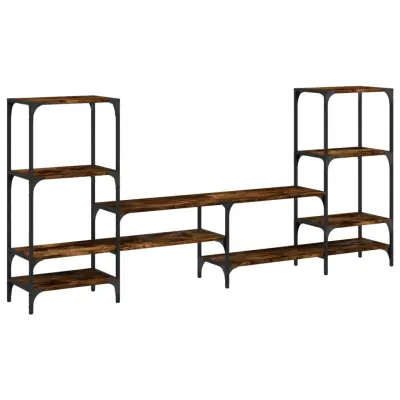 TV omarica - TV stojalo - Televizijska omarica dimljeni hrast 206,5x28,5x95 cm inženirski les