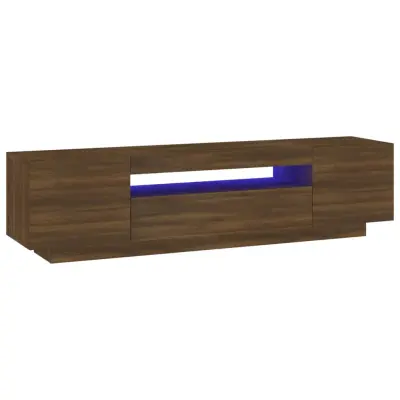 TV omarica - TV stojalo - Televizijska omarica z LED lučkami rjavi hrast 160x35x40 cm