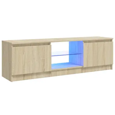 TV omarica - TV stojalo - Televizijska omarica z LED lučkami sonoma hrast 120x30x35,5 cm